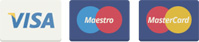 We accept Visa, Visa Debit and Mastercard